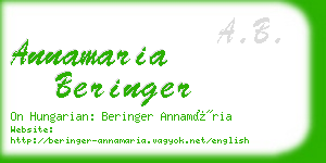 annamaria beringer business card